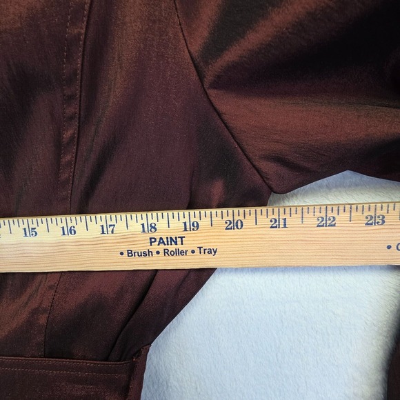 Samuel Dong Coat Women L Brown Metallic Ruffle Steampunk Satin Gothic Vintage - Picture 11 of 16